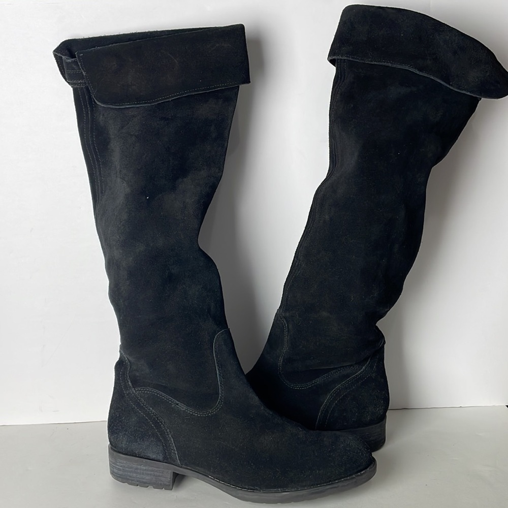 Franco Sarto Black Suede Over the Knee Boots - Picture 2 of 10